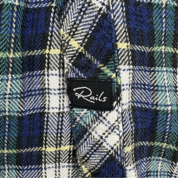 Rails Hunter Plaid Button Front Shirt Blue Green Soft Rayon Size XS - Picture 5 of 10